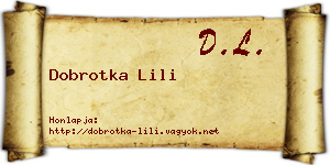 Dobrotka Lili névjegykártya